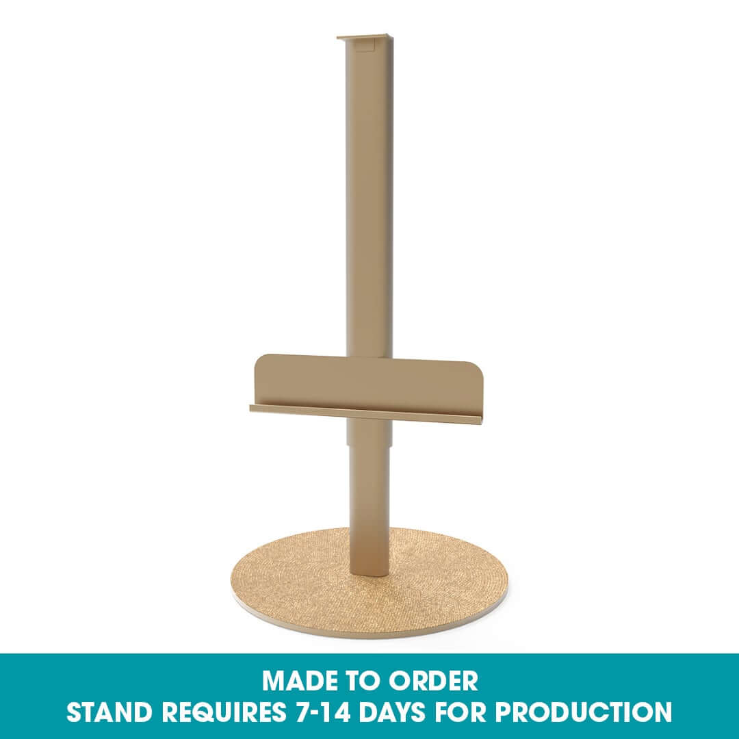 RIKI Skinny Vanity Stand in gold sparkle, perfect for enhancing content creation..