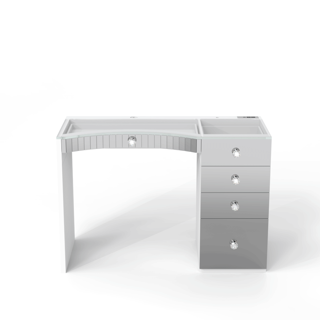 Elevate your beauty routine with the luxurious Power Vanity small and Hollywood mirror by RIKI LOVES RIKI, outperforming Hollywood style vanity and vanity desk standards.