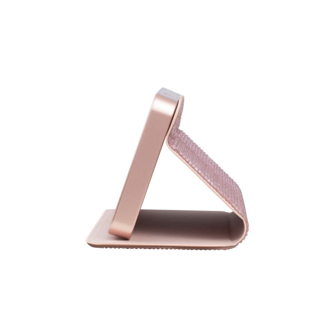 Cover Stand for the Sparkle RIKI Powerful LED-lighted mirror and power bank in rose gold by RIKI LOVES RIKI, designed for your comfort and convenience during touch-ups with an led compact mirror.