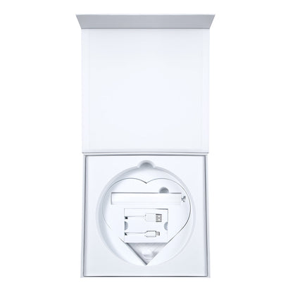 The RIKI GRACEFUL compact travel mirror, featuring a retractable ring and rechargeable battery, ideal for on-the-go touch-ups.