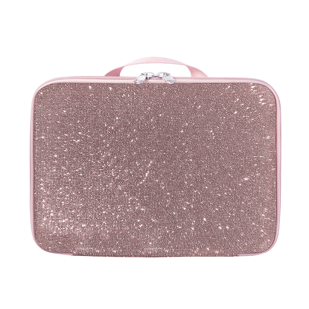 Sleek Sparkle Rose Gold RIKI Carry Case for Skinny Magnification Mirror – Travel in Style!