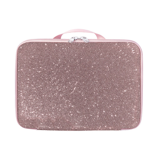 Sleek Sparkle Rose Gold RIKI Carry Case for Skinny Magnification Mirror – Travel in Style!