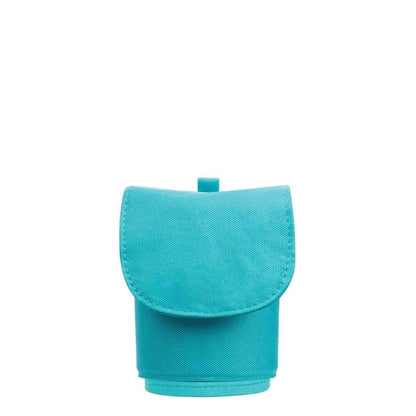 Compact brush case in blue for easy storage