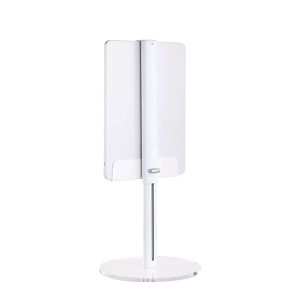 Back view of the RIKI Skinny Vanity Stand in white, showcasing its sleek design