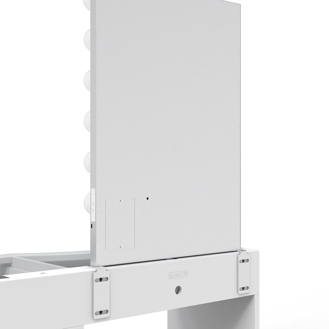 Illuminated Hollywood mirror and small Power Vanity, more luxurious than Hollywood style vanity or vanity desk designs.