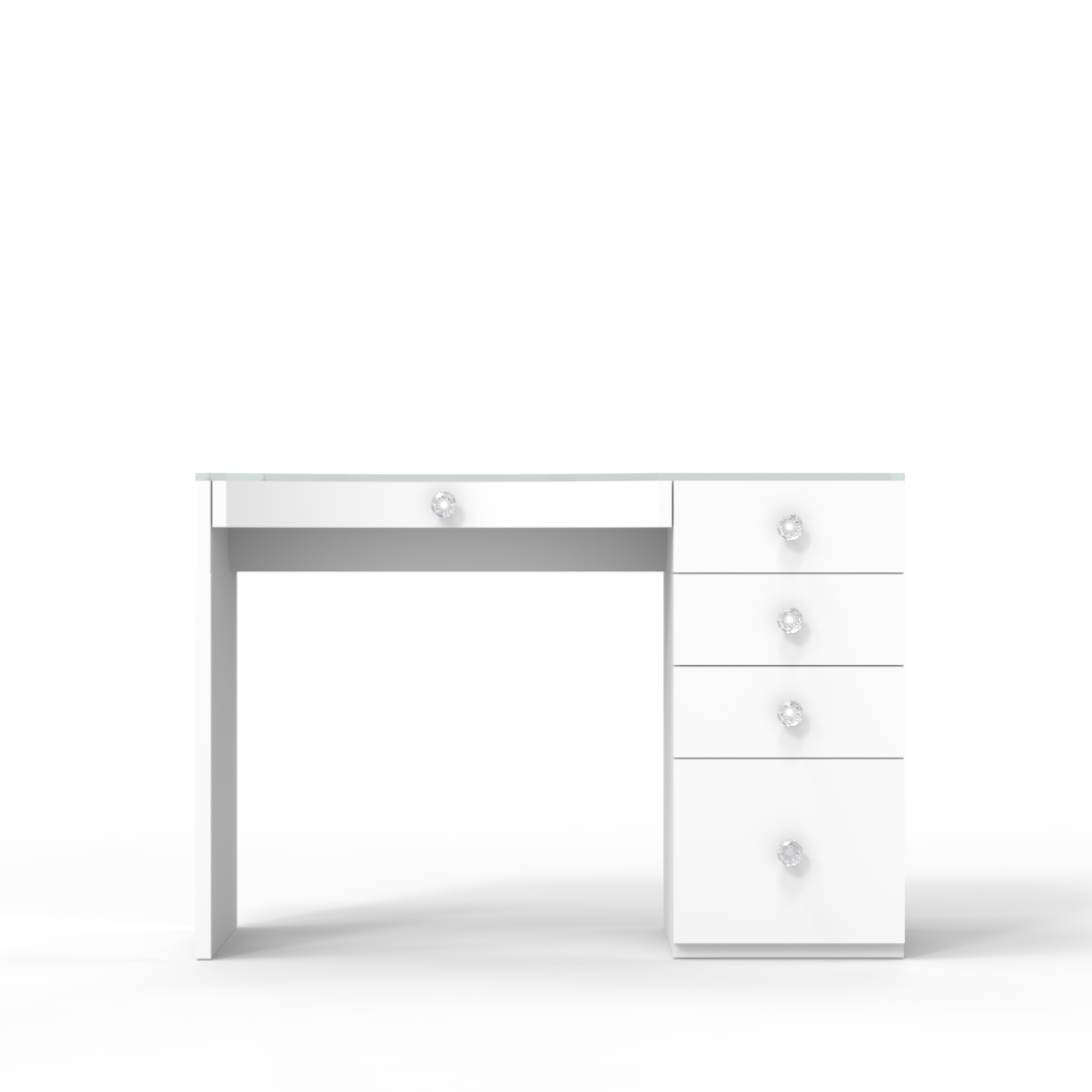 High quality vanity table, carve-out design offers more comfort than Impressions Vanity with Hollywood Mirror. 