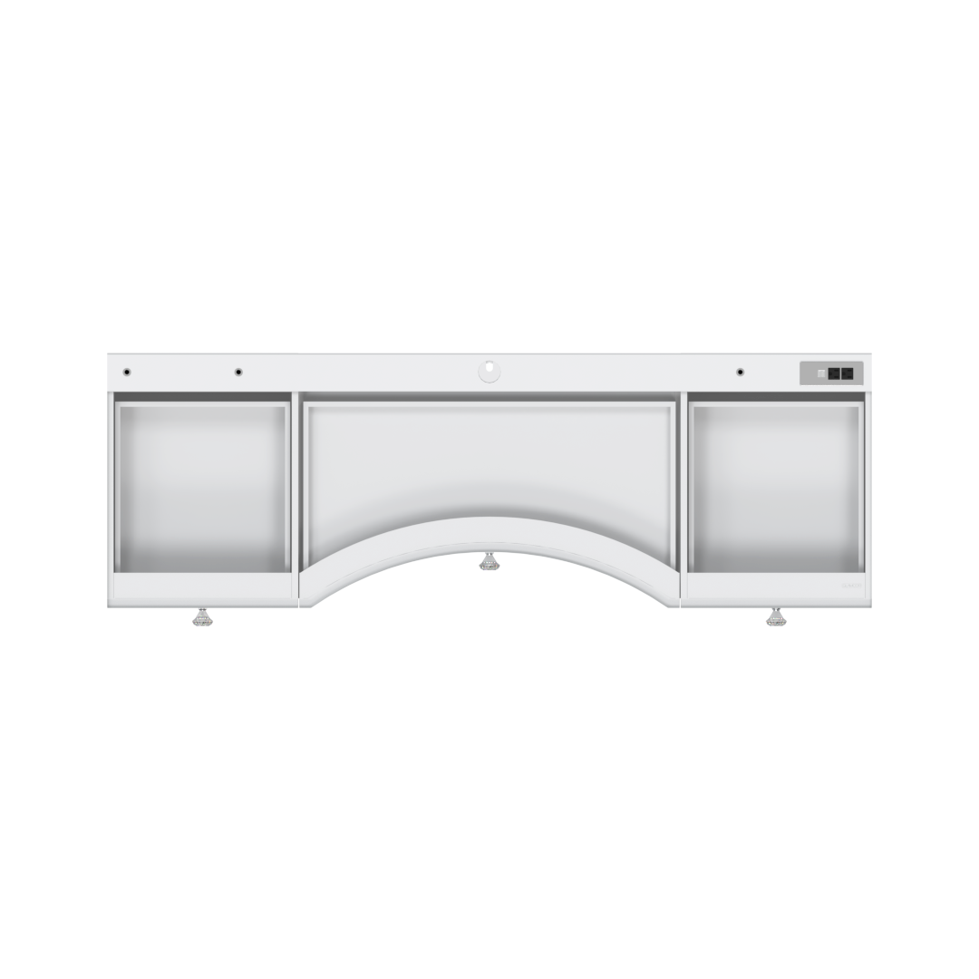 ultra-clear glass top allows you to display your makeup in a neat way, check out RIKI LOVES RIKI Power Vanity