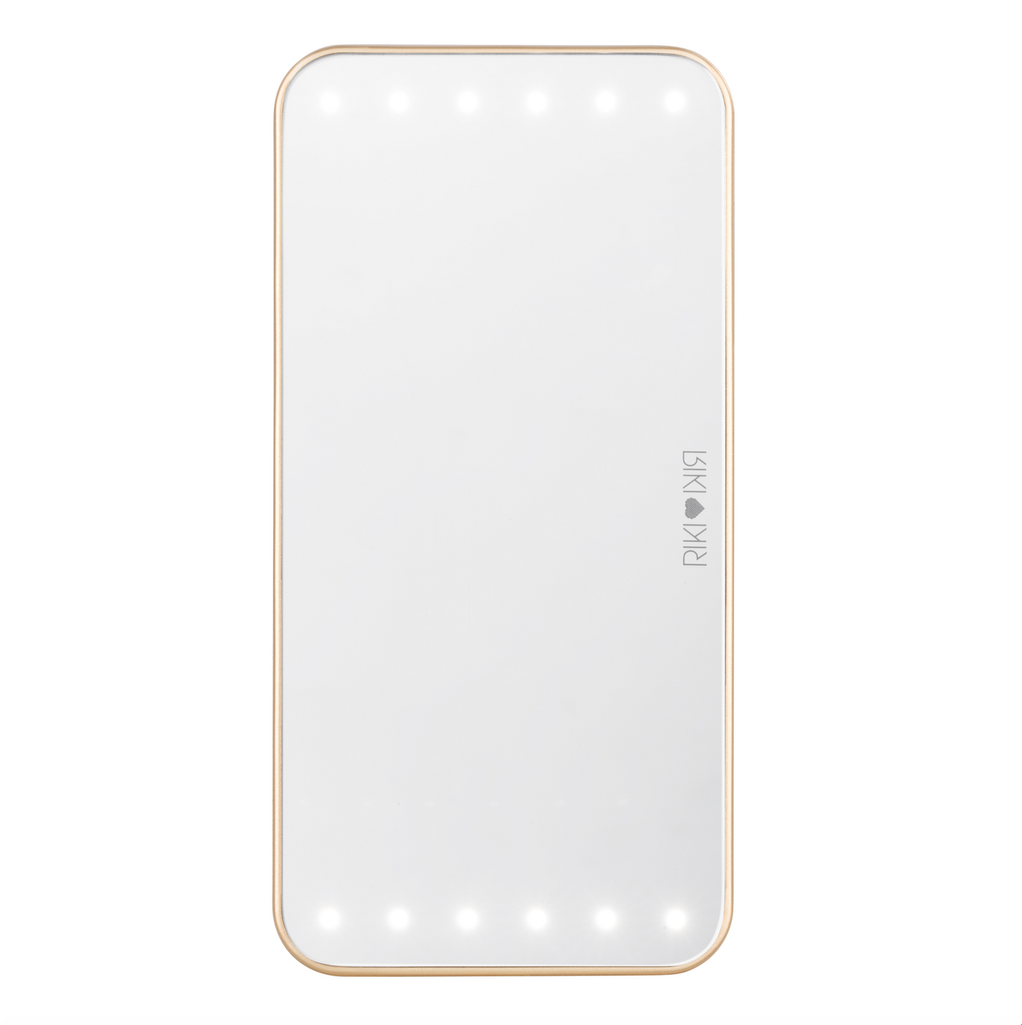 Riki Cutie Gold Front Mirror - Stylish LED Makeup Mirror for On-the-Go Touch-Ups