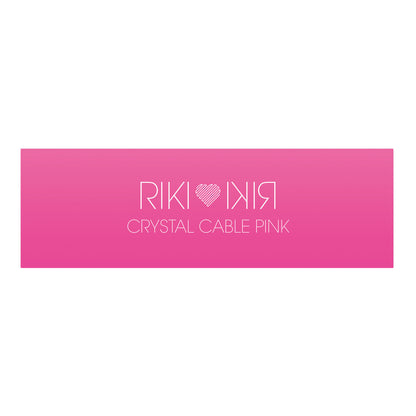 Showcase your style with the RIKI Crystal Charging Cable in Pink with large logo