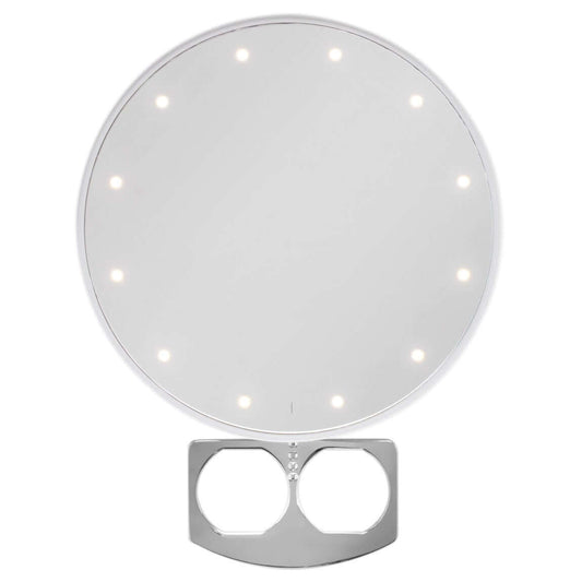 Transform your routine with the RIKI SUPER FINE 5X portable LED makeup mirror