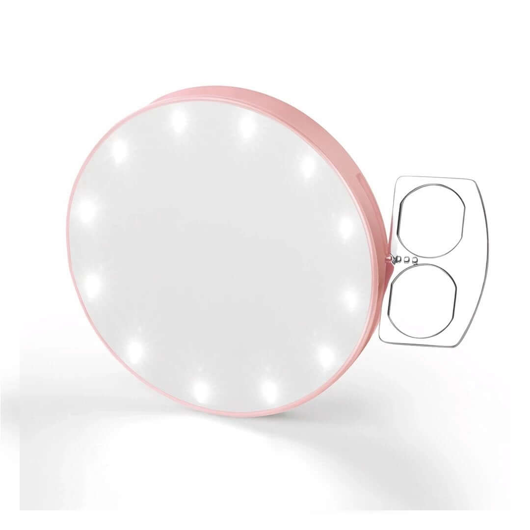 Admire precision with the RIKI SUPER FINE 7x Makeup Mirror in Rose Gold