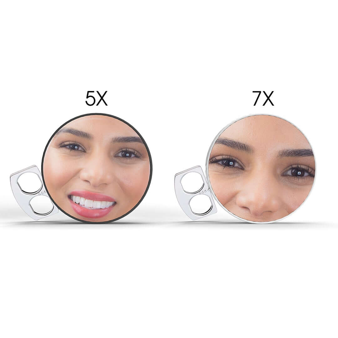 Perfect your look with the RIKI SUPER FINE 5X's adjustable LED brightness