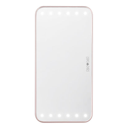 Riki Cutie Rose Gold Front Mirror - Portable LED Makeup Mirror for Quick Touch-Ups
